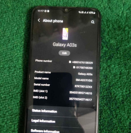 Samsung A03s Mobile for Sale in Dhaka