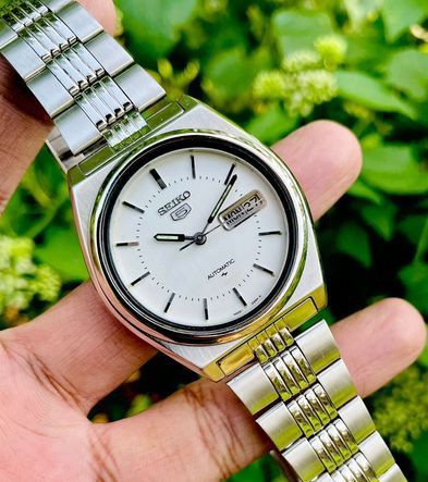 SEIKO 5 Classic White Automatic Watch for sale in Malibag, Dhaka