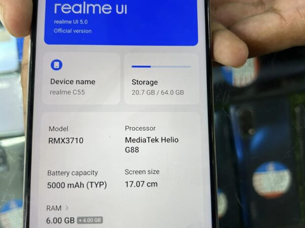 Mobile Phone Realme c55 (Used) for sale at Sonargonj in Narayanganj