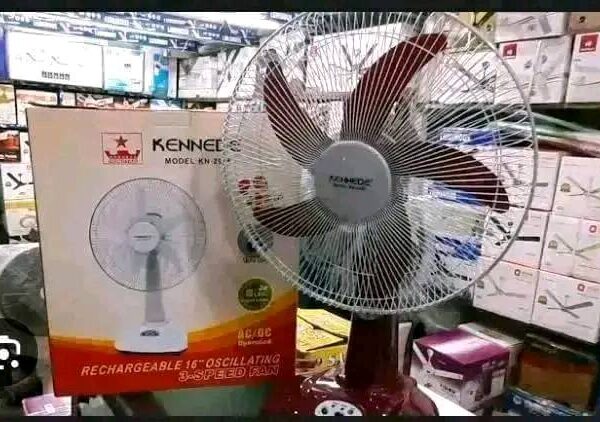 Desktop Portable Rechargeable Fan AC/DC 16″ Size Defender/Kennedy Chargers 2926 model For sale