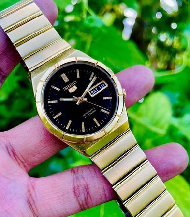 Gorgeous SEIKO 5 Full Golden Automatic Watch for sale in Malibag, Dhaka