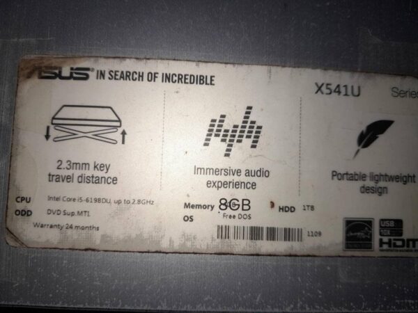 Asus x541u core i5-6th generation 8GB RAM+1TB HDD Used Laptop For Sale at Satmatha in Rangpur.