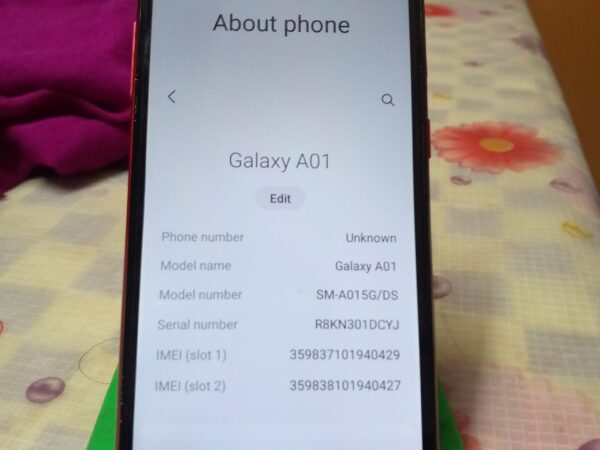 Samsung Galaxy A01 Ram 2/16 Used Mobile Phone Sale at Kamarpara Dhaka Stn In Rangpur.