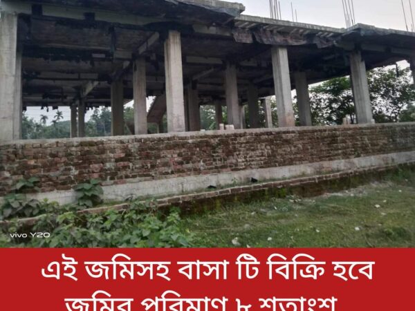 জমিসহ বাসা বিক্রি করা হবে ময়মনসিংহ জেলার গৌরীপুর উপজেলাধীন গাজীপুর বাসস্ট্যান্ড সংলগ্ন।