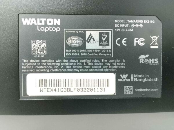 Walton EX i3 11 gen , Ram- 8 gb ( up to 32 GB) SSD- 512 gb M.2 Used Laptop Sale In Narayanganj.