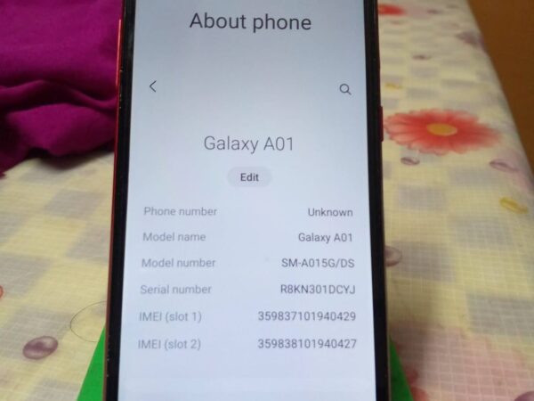 Samsung Galaxy A01 Ram 2/16 Modal Used Mobile Phone For Sale In Kamarpara, Rangpur.