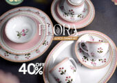 Add a touch of beauty to your table with the elegant Flora 42-piece dinner set, now at 40% off