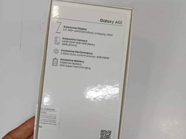 Galaxy A52 RAM:8+128 Used Mobile Phone For Sale in Syedpur Plaza