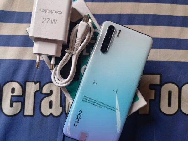 OPPO F15 Sky Blue Ram8Gb Rom256Gb Modal Used Mobile phone Sale In Rajshahi.