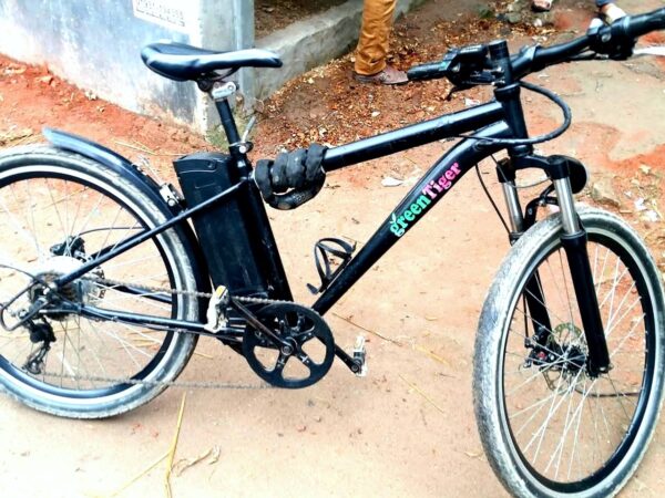 Green tiger Electric Bi-Cycle 26″ Used For Sale In Mirpur 14 Numberet Pashei, Dhaka.