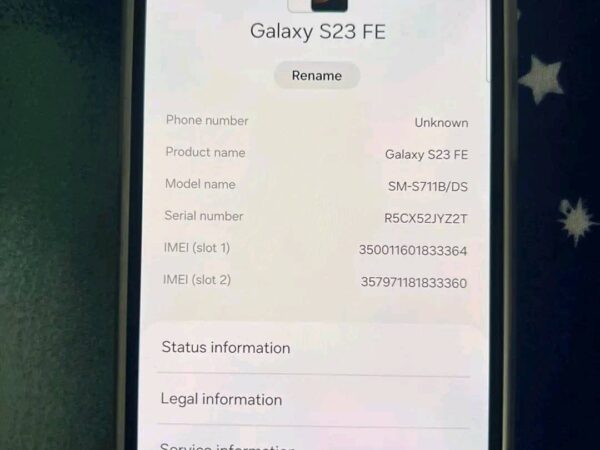 Samsung Galaxy S23 FE 5G official Global Version 8GB/256GB Used For Sale In Sunamganj.