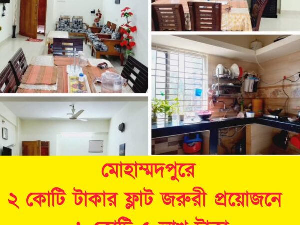 ফ্ল্যাট বিক্রি হবে মোহাম্মাদপুরে ২৫ ফিট রাস্তা সংলগ্ন ২১৬০ স্কয়ারফিটের।