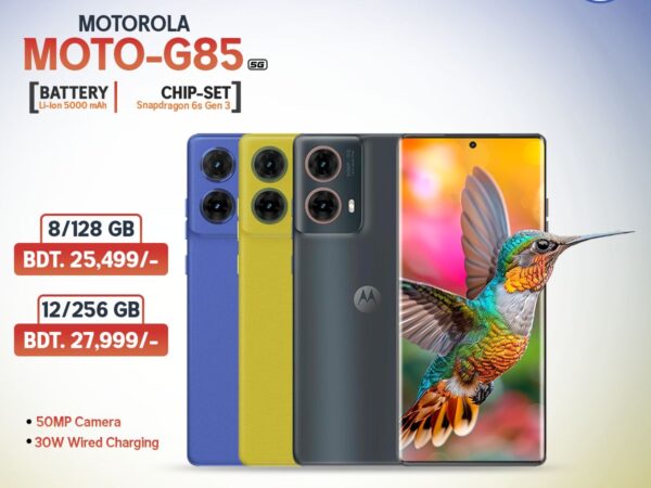 Motorola Moto G85(5G) with 5000 mAh Battery 8/128 GB Modal Mobile Phone Sale In Panthapath, Dhaka.