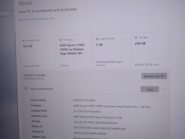 HP Ryzen 5 pro Model Used Laptop Sale In Khamar Mor Rangpur.
