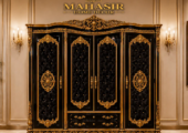 MAHASIR HOME DECOR  Luxury Bed, Elegant Dressing Table, Premium Almirah & Matching