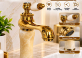 Golden Color Bathroom Fittings For Sale